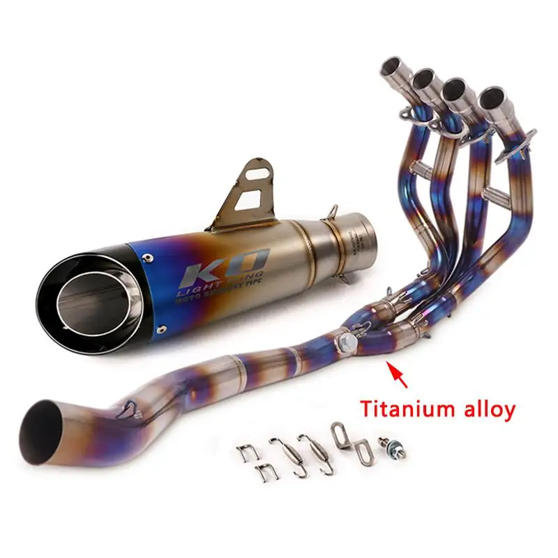 

51MM Exhaust System For Kawasaki Ninja ZX25R Motorcycle Escape Muffler Front Link Pipe Header Tube Slip On Stainless Steel No Db