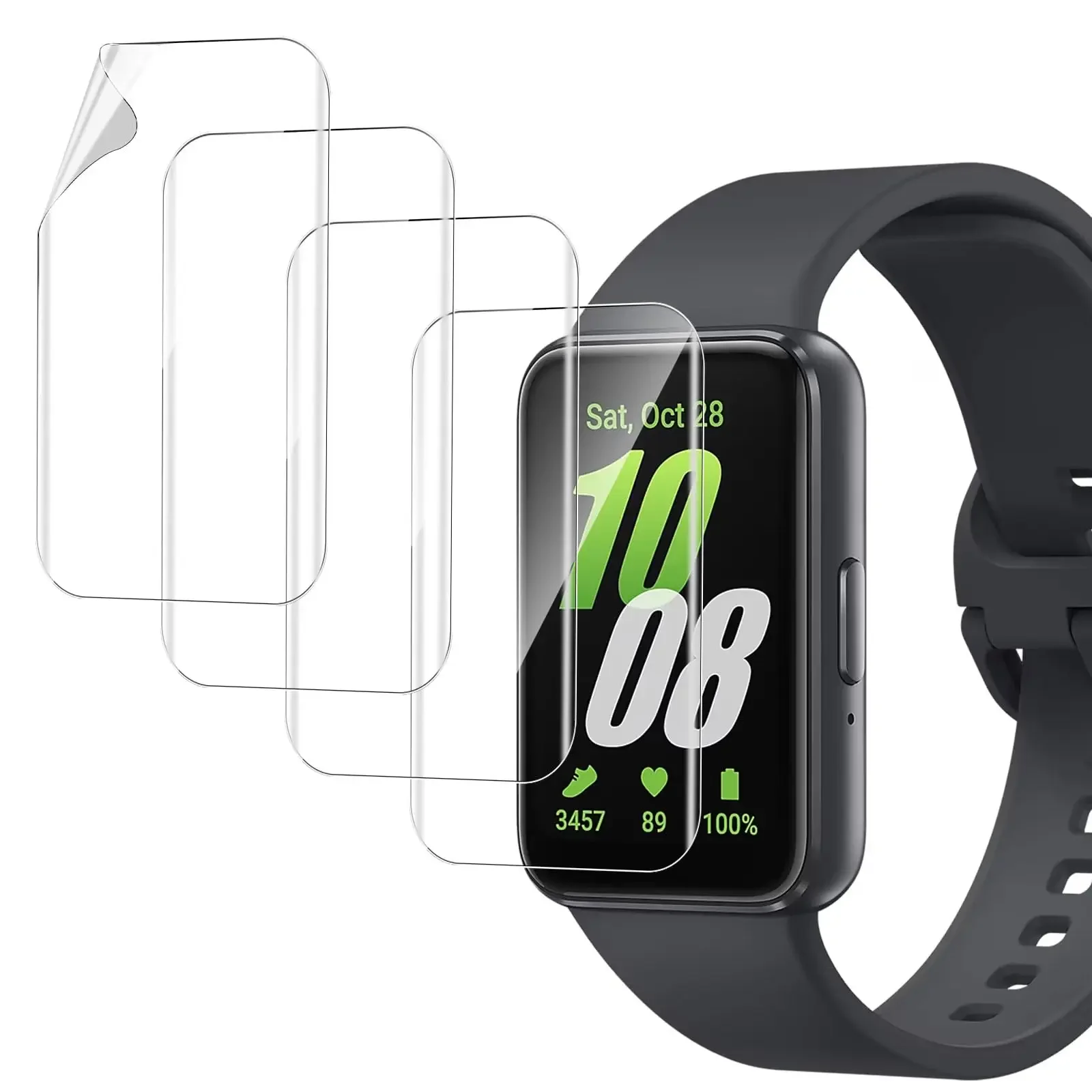 طبقة هيدروجيل ناعمة لهاتف سامسونج جالاكسي فيت 3 واقي شاشة ساعة ذكية مضاد للخدش لهاتف جالاكسي فيت 3 طبقة رقيقة واقية وليس زجاج