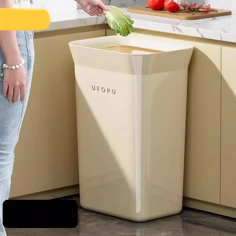 

Large Capaci Kitchen Living Room Tra Can No Bending over New 2025 Home Use with Lid Extra Height for Easy Disposal