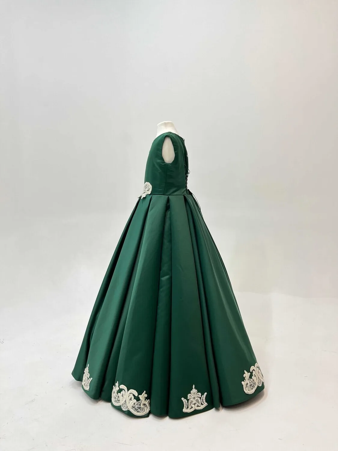 Lindo vestido de cetim verde flor menina casamento princesa concurso de beleza crianças presente aniversário primeira comunhão vestidos de noite