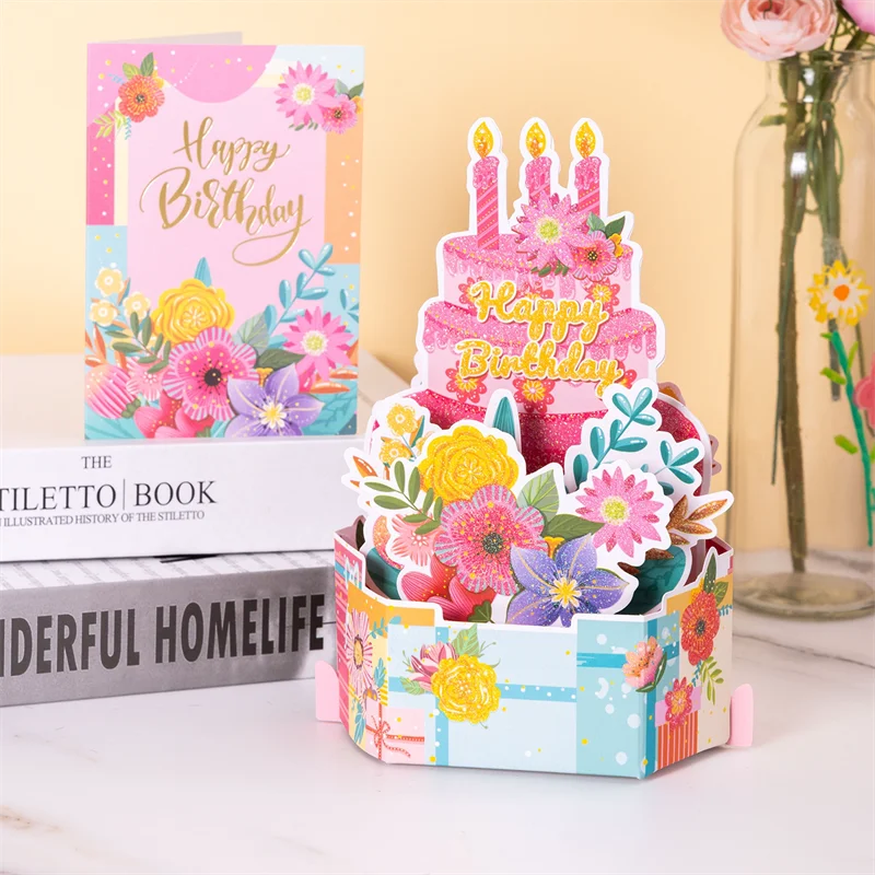 

Custom 3D Birthday Cards: Paper Cutouts, Birthday Decorations, Thank-You Cards for Friends, and Handwritten Greeting Cards