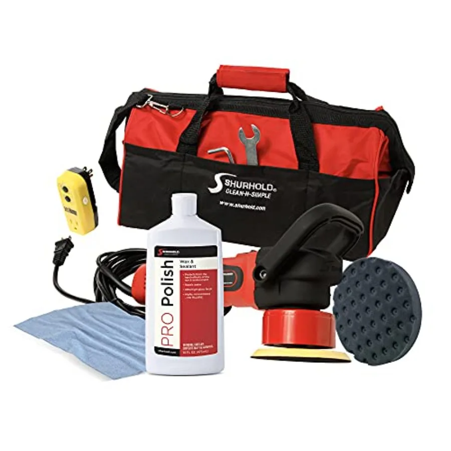 

3101 Dual Action Random Orbital Car Boat Buffer Polisher Starter Kit with 16oz Pro Polish Wax and Sealant, 6.5" Foam Pad, Micro