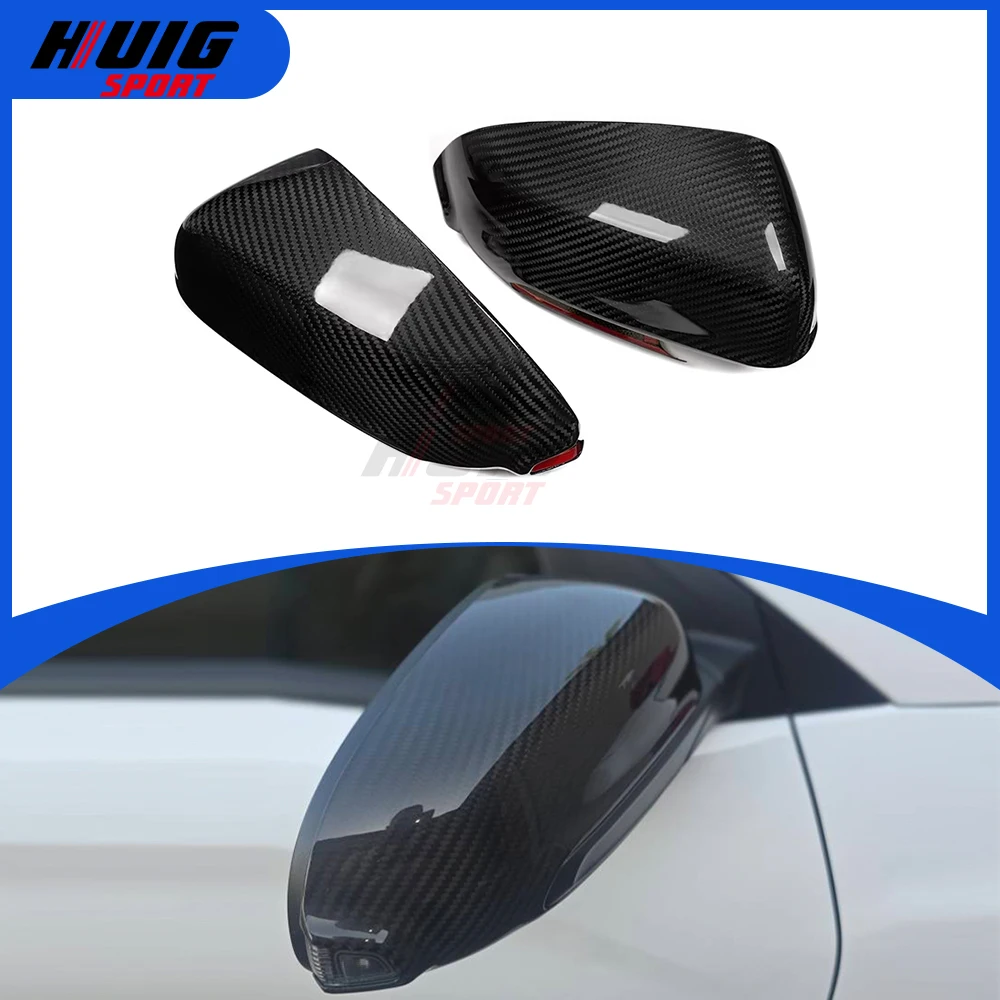 For Hyundai Kona N N Line 2021-2024 A Pair Carbon Fiber Car Side Wing Rear View Mirror Shells Rearview Mirror Caps Cover Trim