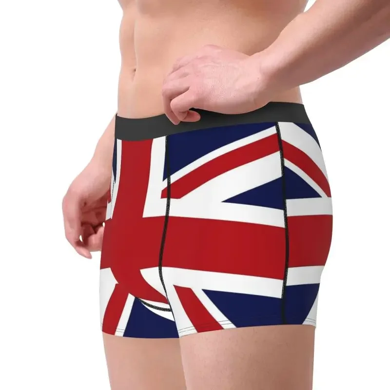Union Jack Flag Men's Underpants Boxers Briefs With Stretch Waistband Tagless Soft Breathable Short Briefs Large Size Underwears