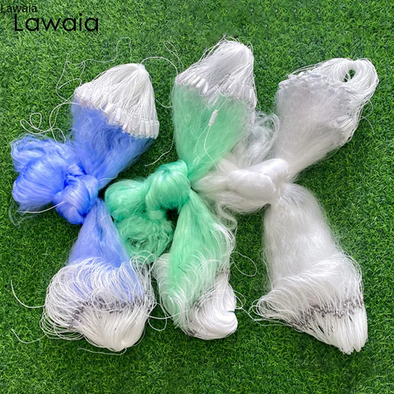 Lawaia 50M Length 3-layer Fishing Net Small Three-Color Wire Sticky Net 1meter High Sinking Net Fishing Net Lead Sinker Gill Net