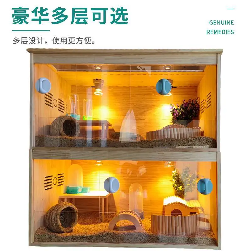 Solid wood rutin chicken feeding box sliding door pet wooden house landscaping Luding insulation house