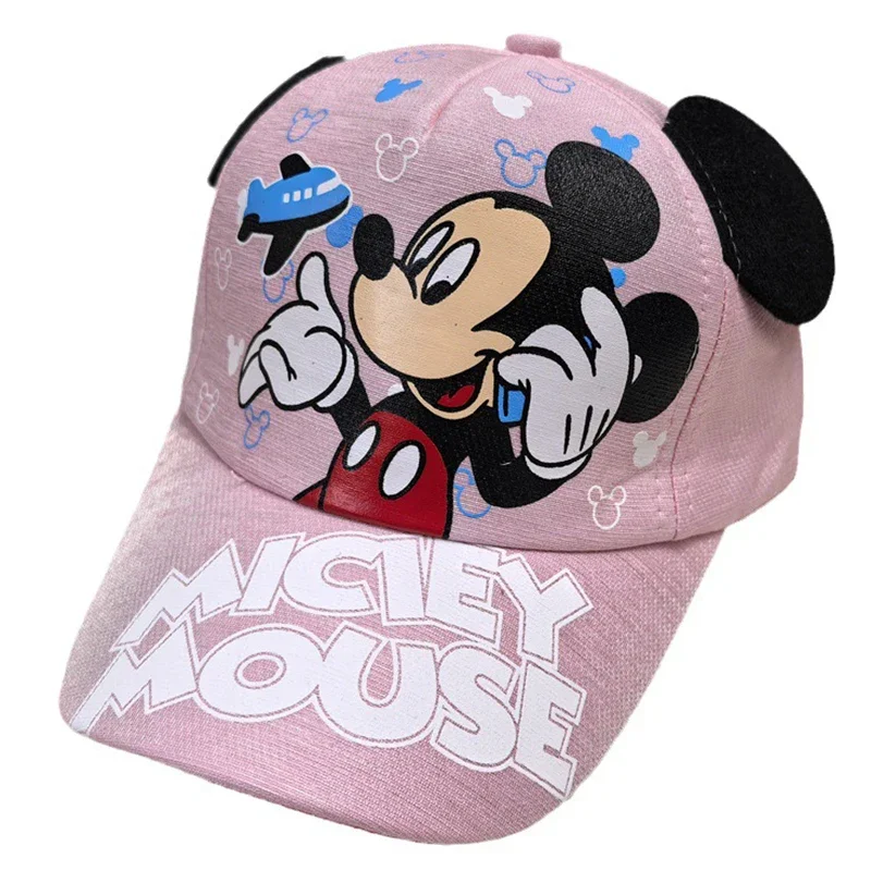 MINISO Anime Cartoon Disney Minnie Baseball Cap 3-12 Years Kids Adjustable Outdoor Sunshade Hat Girls Hip Hop Duck Tongue Cap