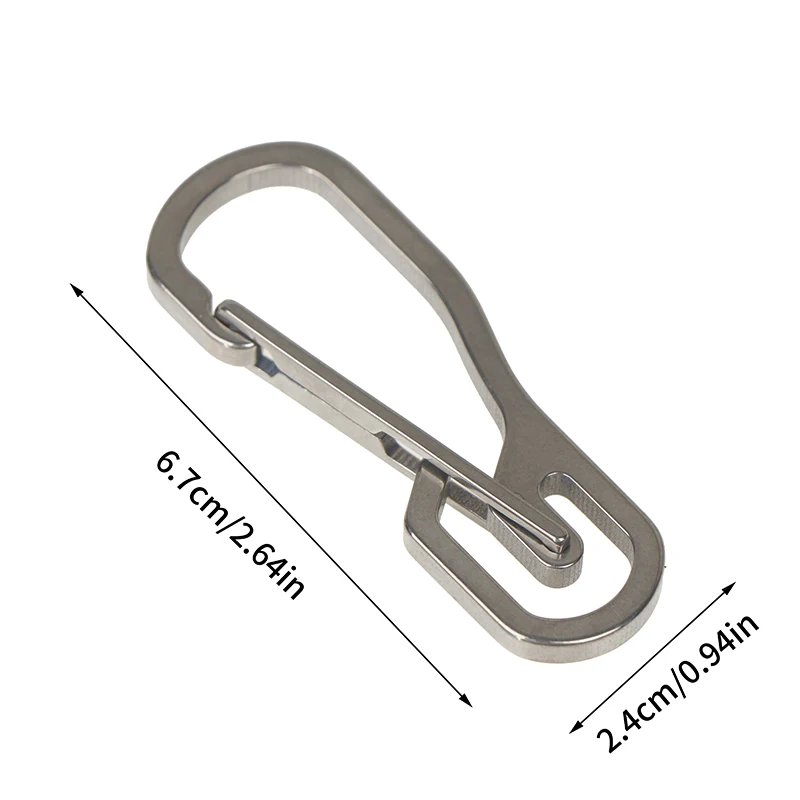 Gantungan kunci Carabiner tugas berat Titanium, Gantungan Kunci karabiner untuk berkemah, mendaki, bepergian, kait pelepasan cepat dengan cincin kunci baja tahan karat