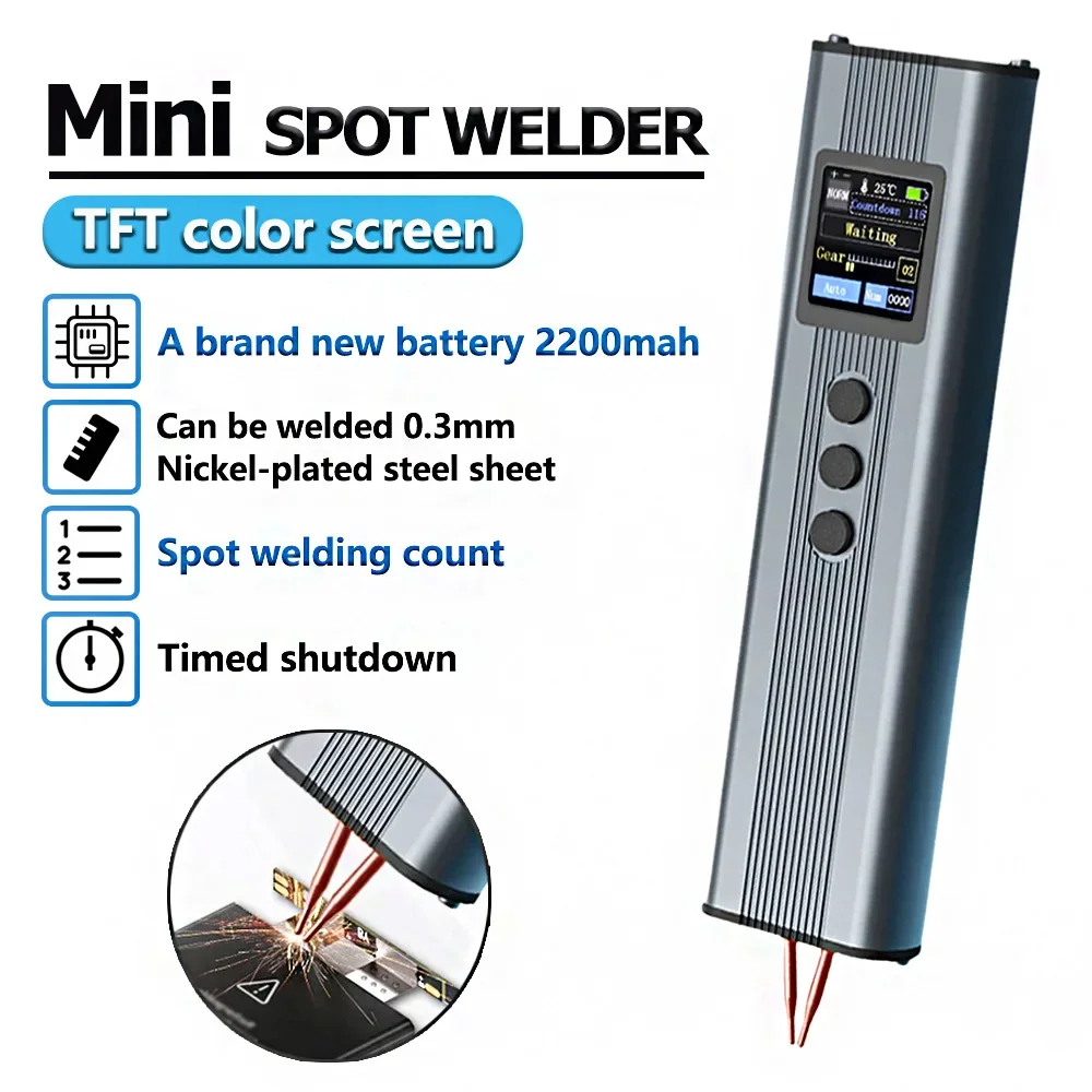 DT66 Portable Color Display Spot Welder 11 Gears Adjustable for 18650 Battery Nickel Strip Welding Battery Pack Welding Tools