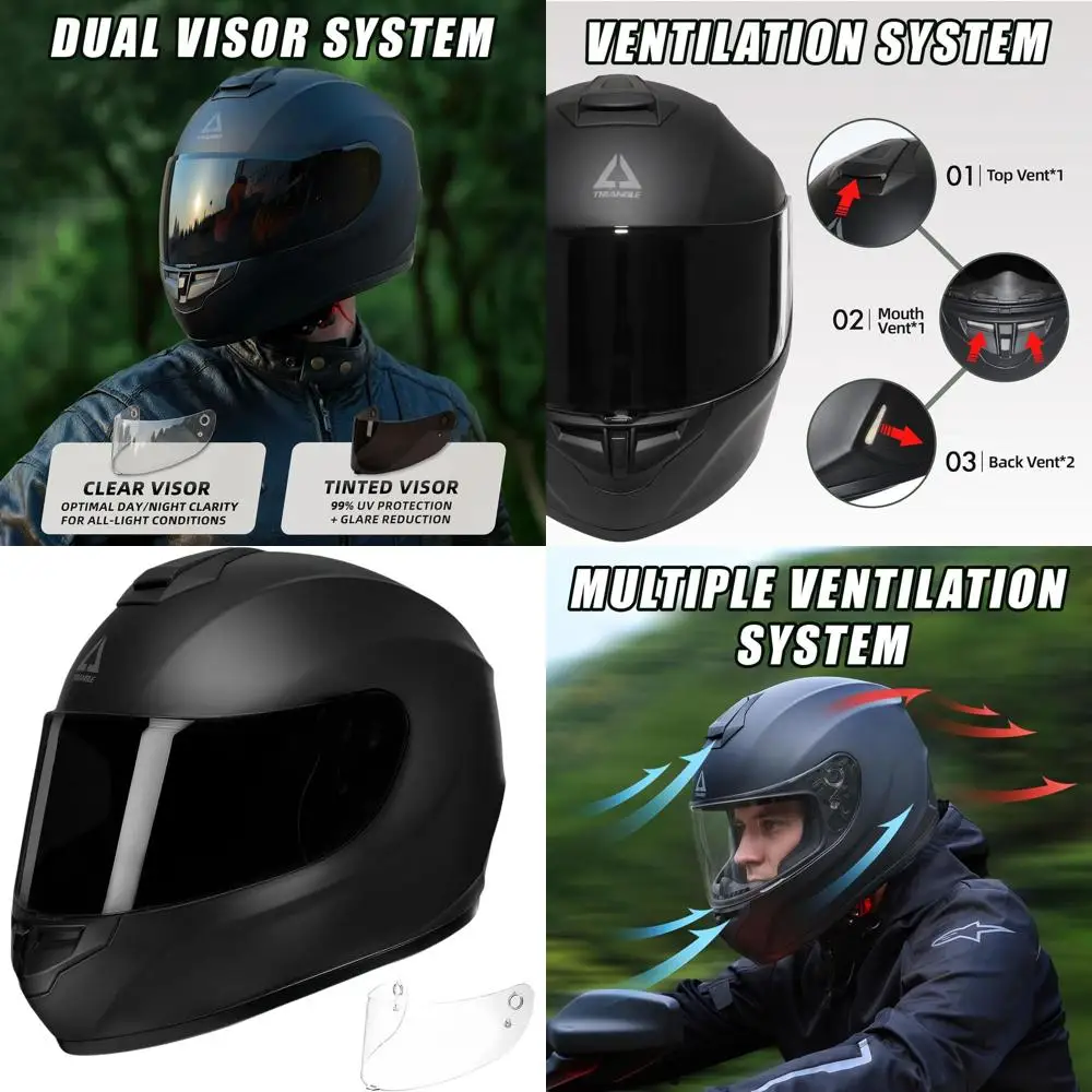 

Полнолицевой мотоциклетный шлем одобренного DOT с тонированным и прозрачным козырьком для мужчин и женщин