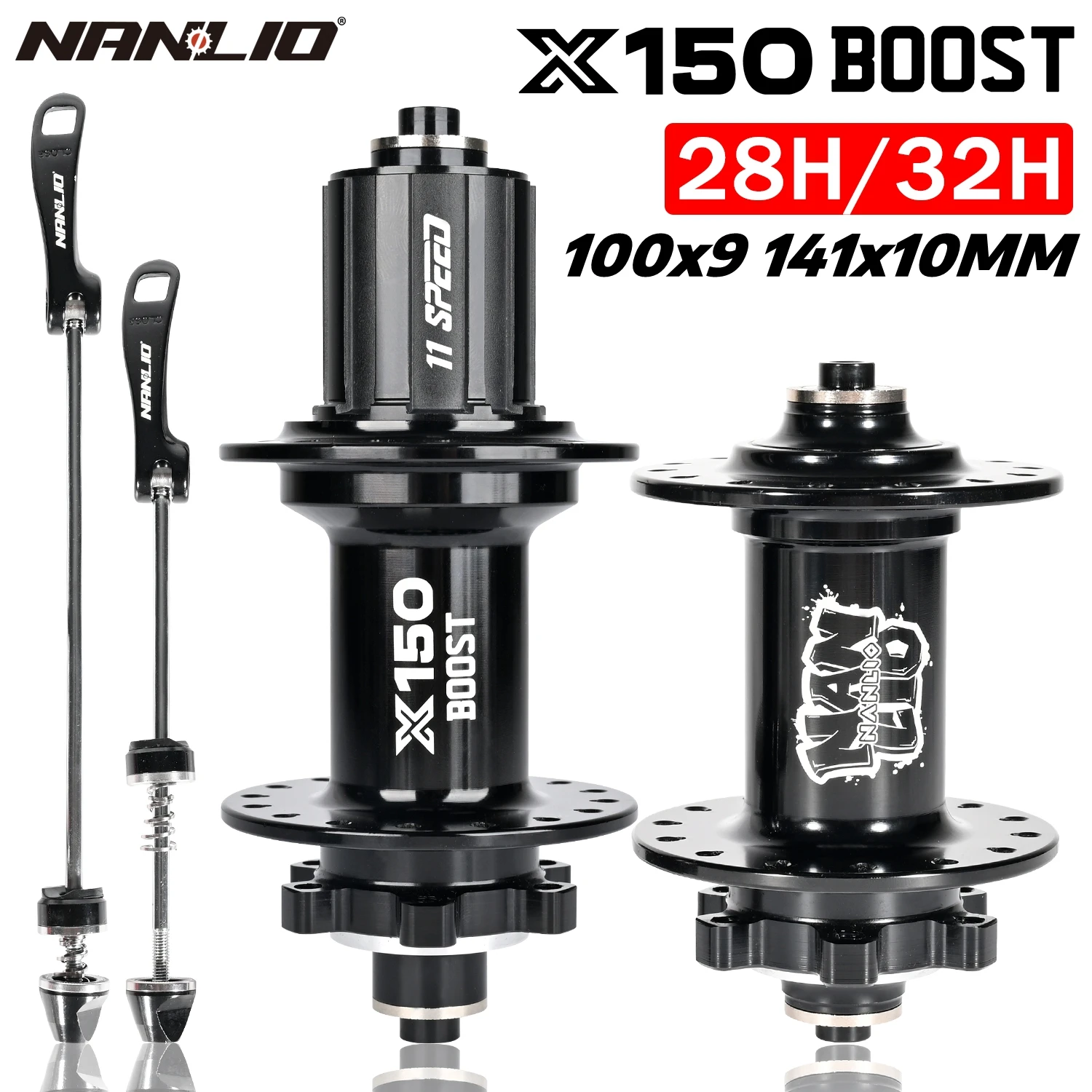 2024 NEW Bicycle Hub Nanlio X150 BOOST QR 141x10MM Mountain Bike Hub 6 Detents 150T 28/32Hole 141x5MM HG MS XD 8 9 10 11 12Speed