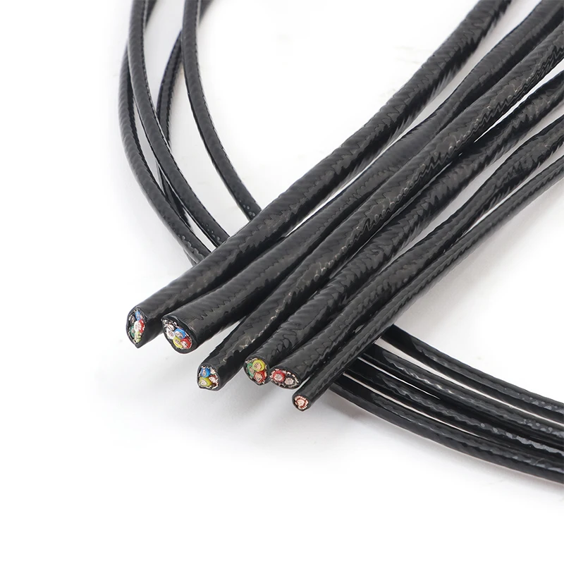 Custom Order- 17 Meters Black PTFE Shielded Wire 5 Core X Sq0.5mm High Temperature Resistant Tin Plated Copper Wire