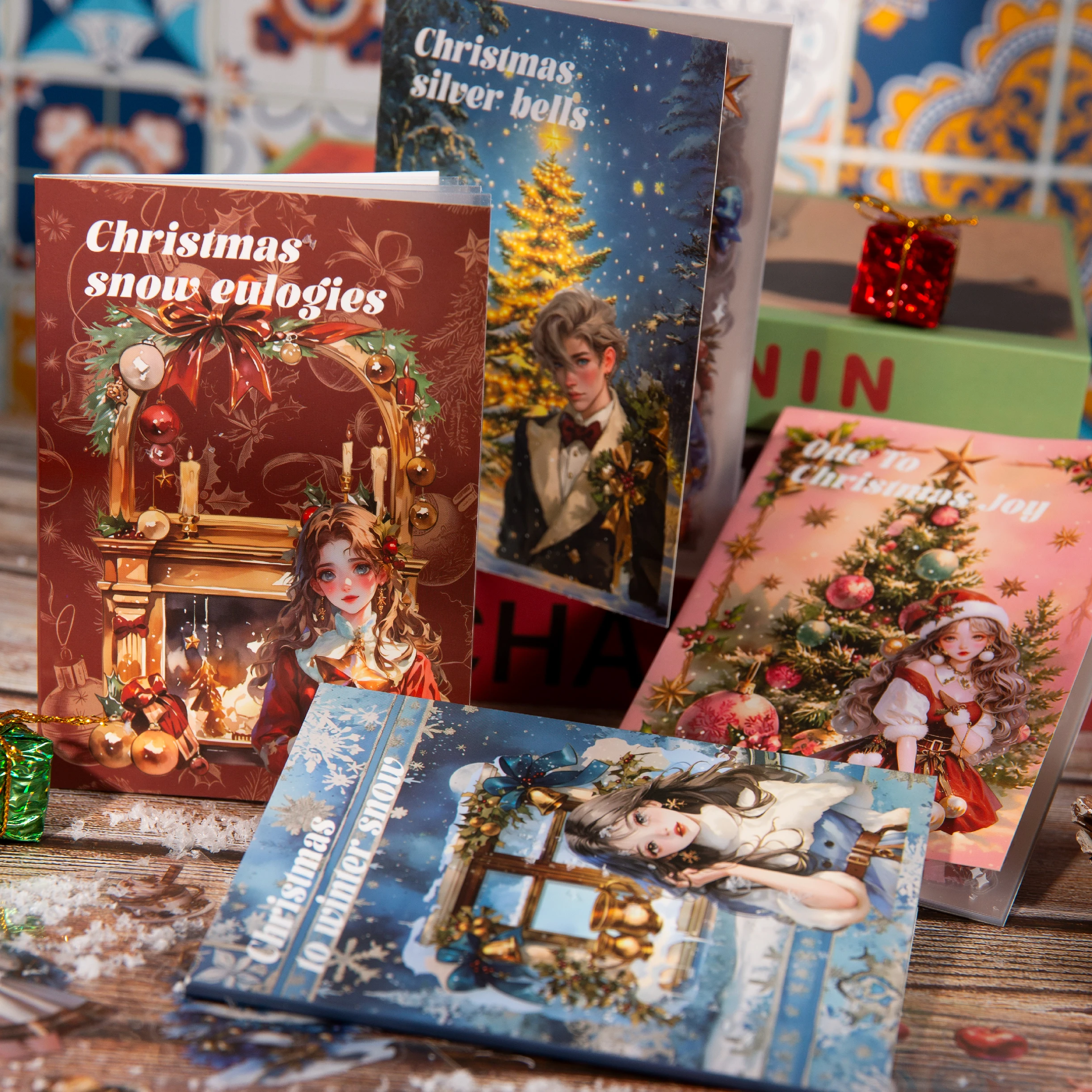 

20 pcs Christmas theme sticker DIY collage Decorative paper Scrapbooking Material handmade Diary Album Junk Journal Supplies