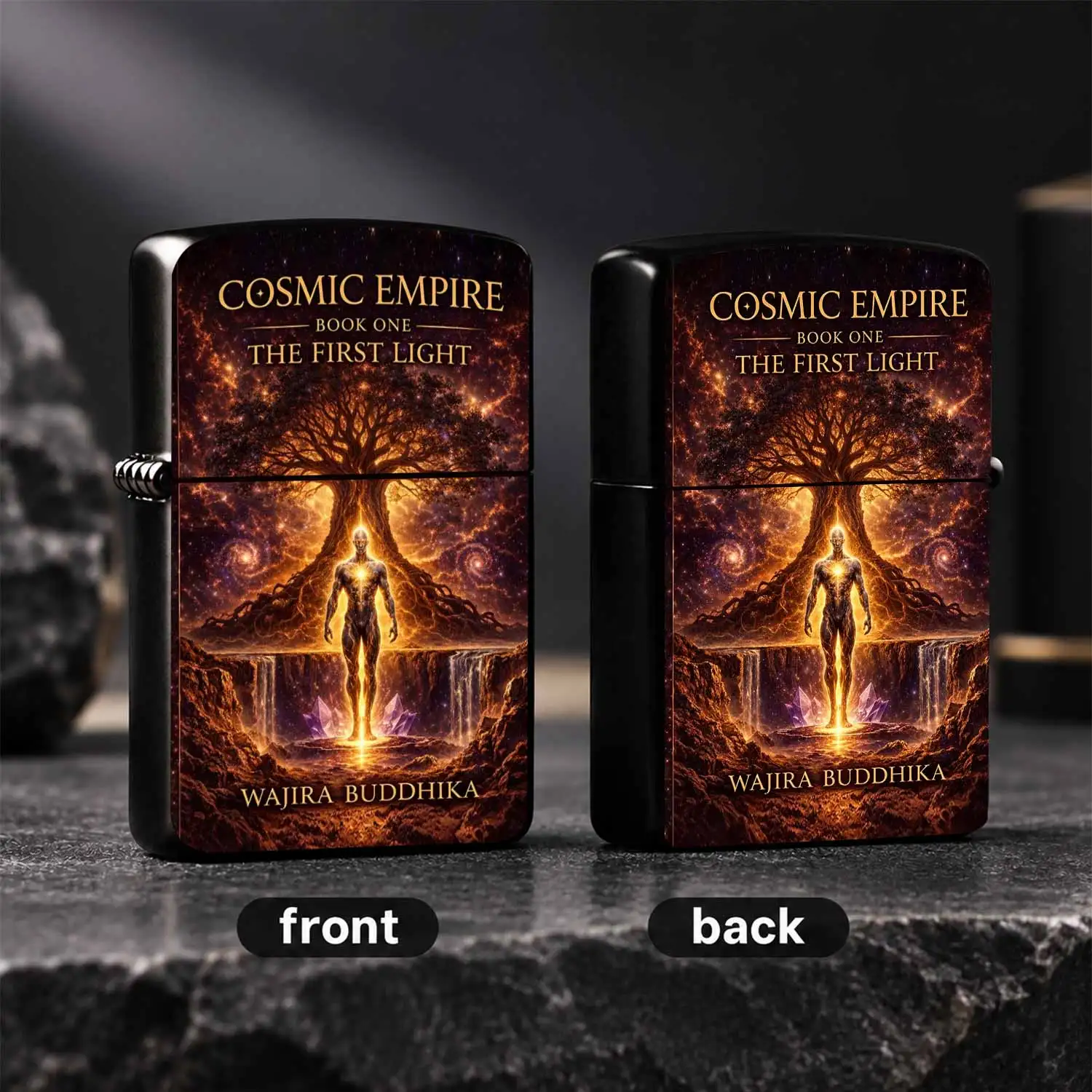 Creative Cosmic Empire The First Light Tree Pattern Portable Lighter, Sci-fi Fantasy Themed Collectible, Ideal for Daily Use Outdoor Activity Gifting, Stylish Personalized Practical Carrying Accessory A Humorous And Interesting Lighter