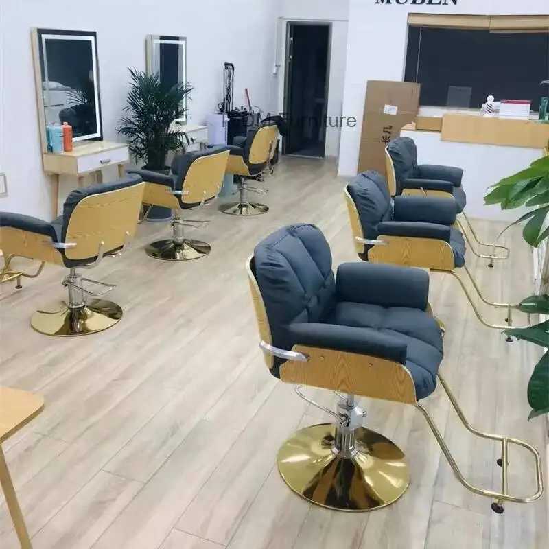

Chairs Fashion Hairdressing Nordic Salon Furniture Hair Light Luxury Salon Barber Chairs Simple Swivel Lift Beauty Salon Chair