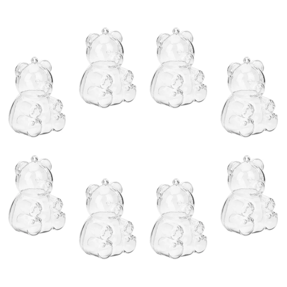 Boîte à Bonbons en Forme d'Ours, Conteneur Transparent pour ix, Plusieurs Intervalles de Mariage, Étui pour Banquet, 8 Pièces