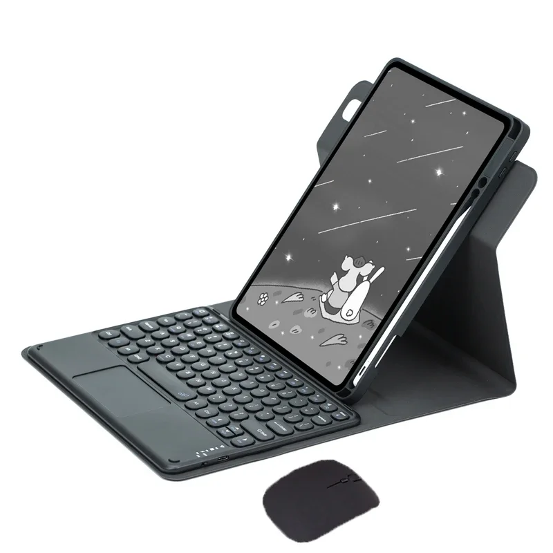 

360 ° Поворотный чехол с сенсорной панелью и клавиатурой для iPad 11th A16 2025 Чехол для iPad 11-го поколения Чехол 11 дюймов с слотом для карандаша