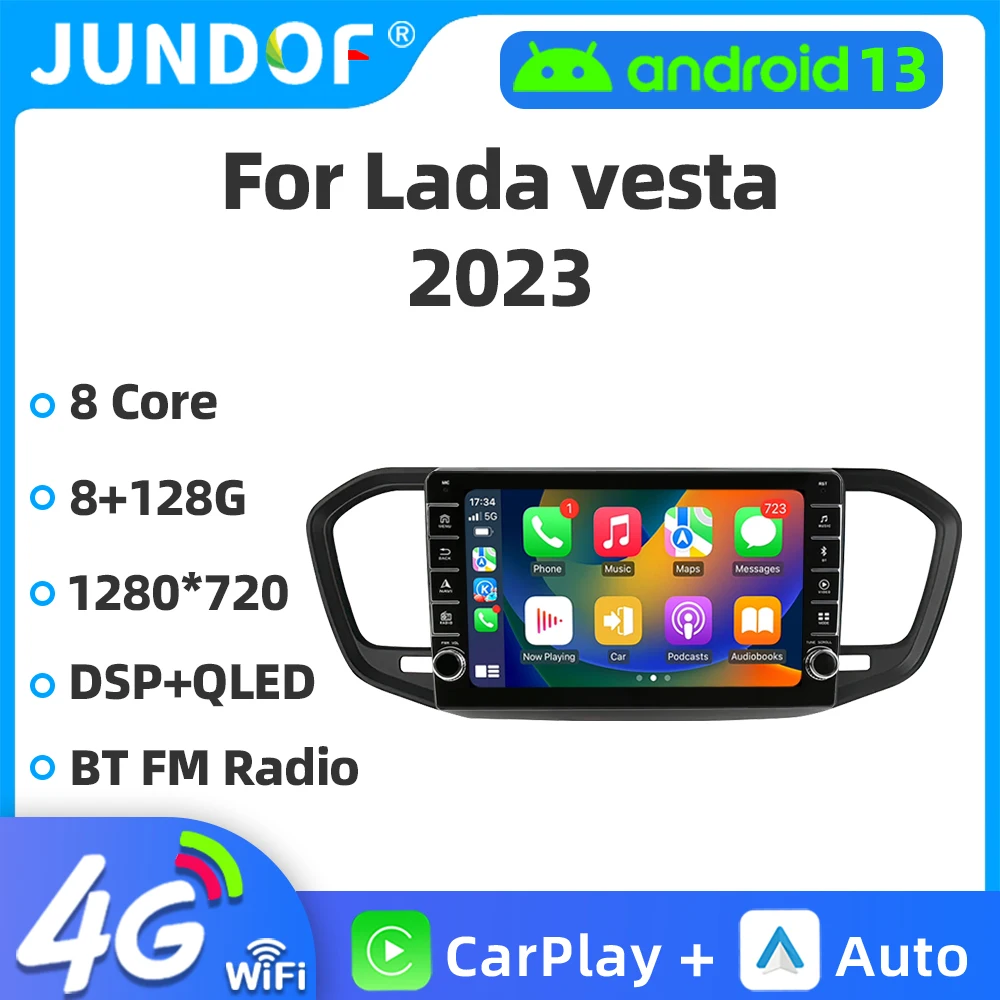 

Jundof For LADA Vesta NG 2023 Car Radio Multimedia Video Player Navigation GPS Android 13 No 2din 2 din dvd