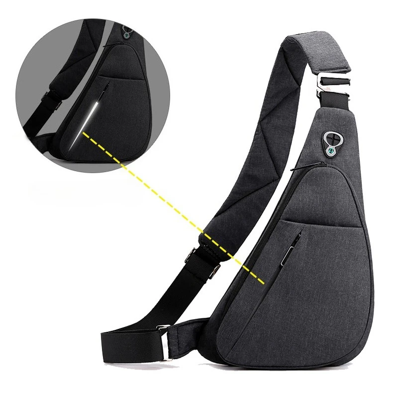 

Minimalist Reflective Crossbody Chest Bag Men Daily Commute Front Pouch Lightweight Casual Shoulder Pack