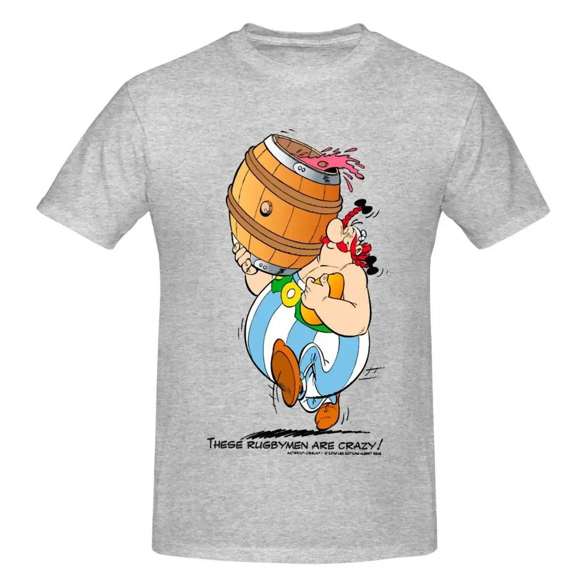 100% Cotton T Shirt Funny Asterix Obelix Men\'s T-Shirt Anime Crazy Tees Short Sleeve Women Tops Plus Size Clothes