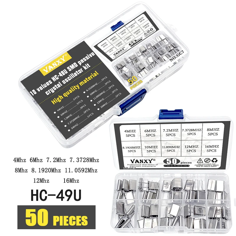 10pcs 49U HC-49U Crystal quartz resonator 1.8432M 2MHZ 2.4576M 4MHZ 6MHZ 6M 7.2M 8M 8MHZ 16MHZ 10M 18.432M 11.0592M 12M 16M 4M