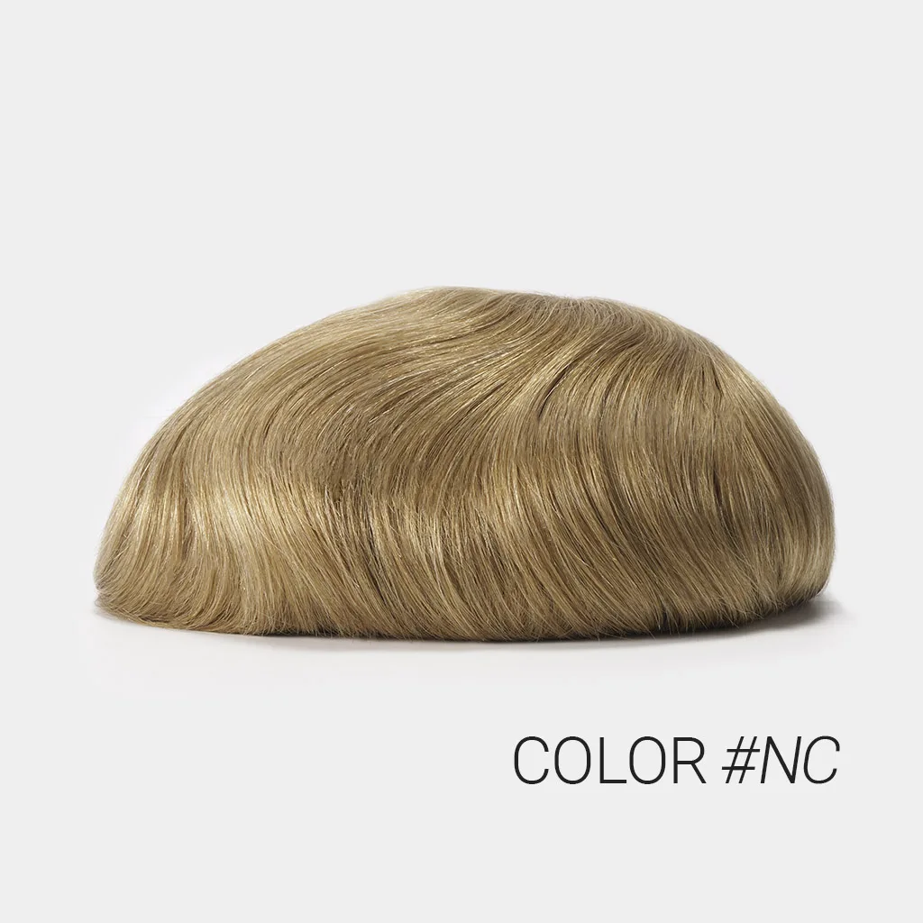 Sistema di parrucchino per capelli super traspirante da uomo HS7EU, tutto per protesi annodata candeggiata in pizzo svizzero