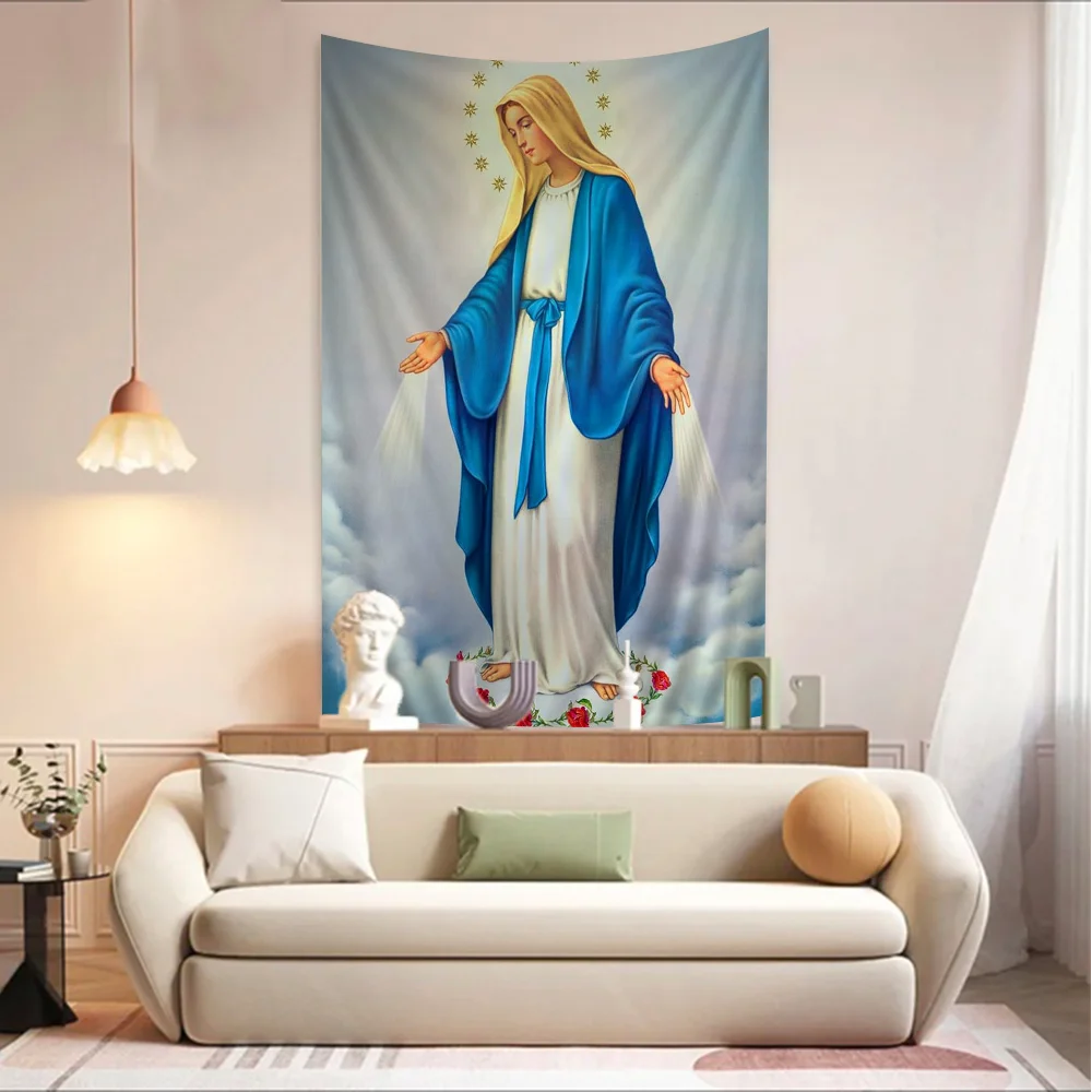 Virgin Mary Jesus Hanging Bohemian Tapestry Cheap Hippie Wall Hanging Bohemian Wall Tapestries Mandala Wall Hanging Home Decor