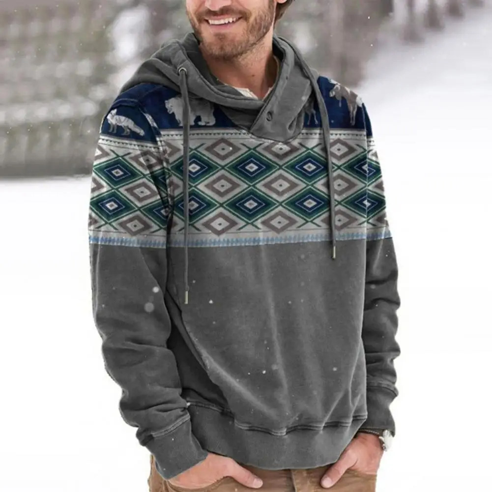 

Washable Stylish Loose Fitting Men Pullover Hoodie Autumn Male Hoodie Comfy for Daily