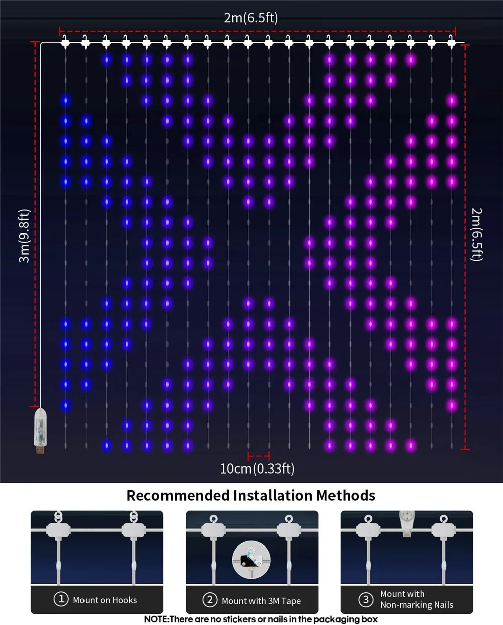 400-800 LED Smart Curtain Lights String Lights with App Remote Control Music Sync Christmas Curtain String Outdoor Fairy Lights