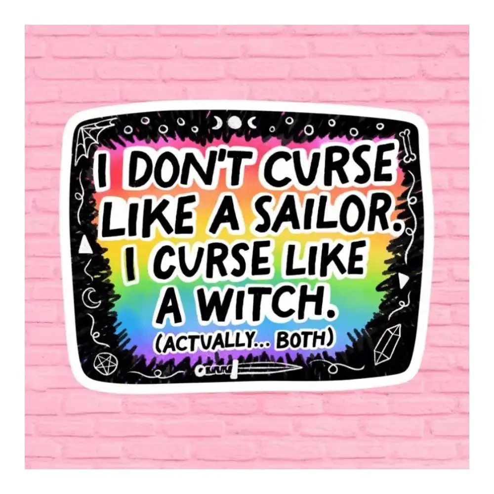 Witch's Curse Fun Stickers For Phone Cases, Laptops, Luggage, Gifts, Cars, Cups, Helmets & Smooth Surfaces