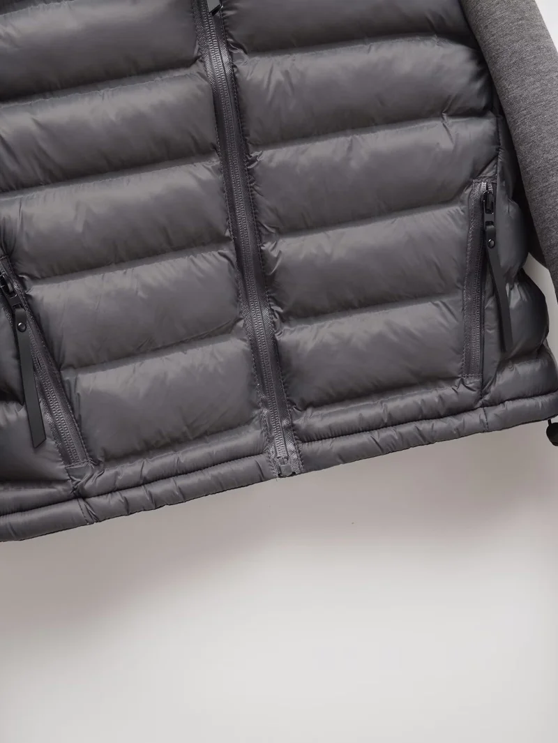 ETJ 2025 Damen Herbst- und Winter-Freizeitjacke, Kurze Sportjacke für Outdoor-Aktivitäten, Leichte, Warme, Gesteppte Jacke mit Kontrastärmeln – Detail 20