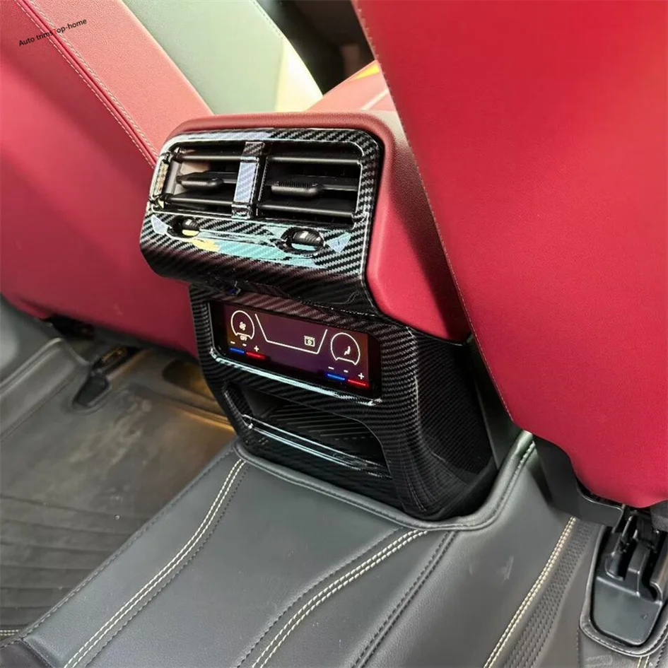 

ABS Carbon Fiber Water Cup Holder Pillar B Air AC Vent Gear Shift Decoration Panel Cover Trim Fit For BMW 5 Series G60 2024 2025