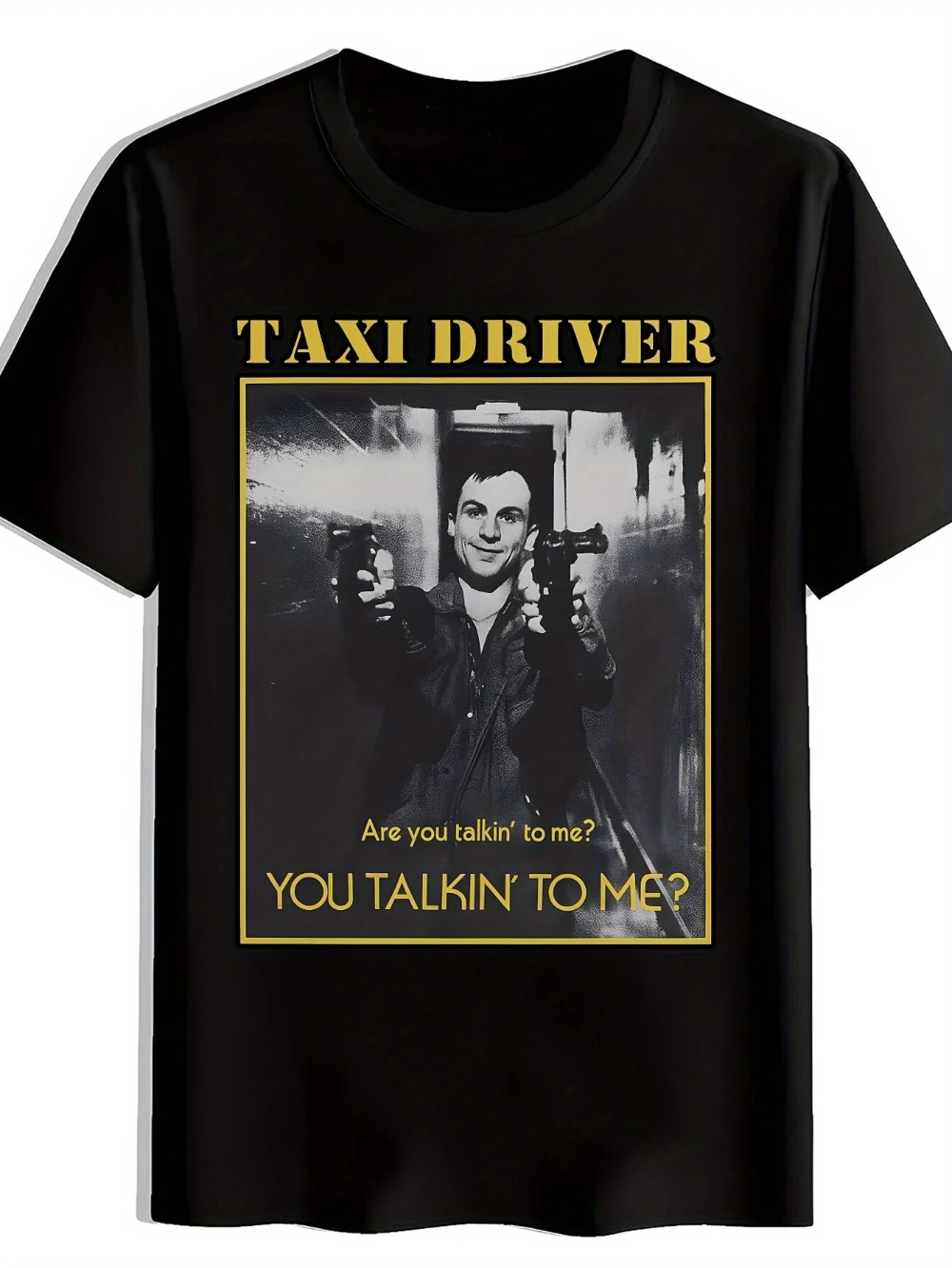 T-Shirt for Men'S Taxi Driver Film Featuring The Famous Are You Talkin To Me Quote Travis Bickle Artwork Black Casual Summer Tee