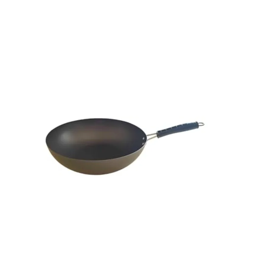 

12.5 Inch Carbon Steel Wok - 3 Layer Non-Stick Coating, BPA Free, Induction Compatible, Oven Safe up to 450°F, Flat Bottom Stir