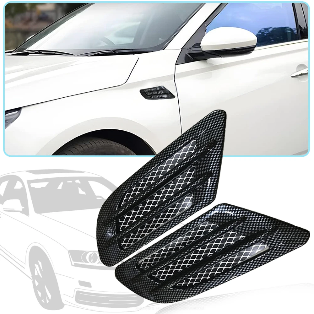 

2pcs Universal Car Body Decorative Decal Car Side Fender Hood Stickers Car Air Outlet Styling Sticker Auto Exterior Accessories