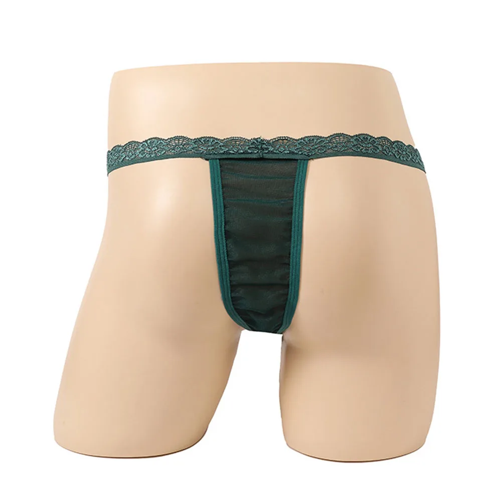 Open Butt G-string Male Elephant Trunk Panties Low Waist G-String T-Back Thong Mesh Brief Sexy Lingerie Gun Egg Separation