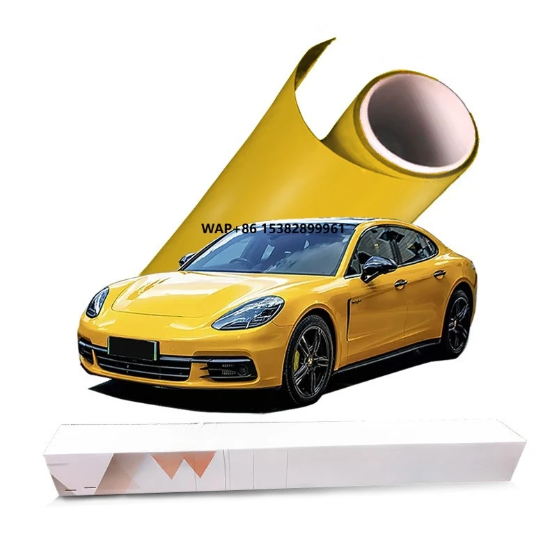 

TPU Car Color Changing Film Yellow Color Cars Film TPU PPF Wrap Glossy Protective Film Self-adhesive