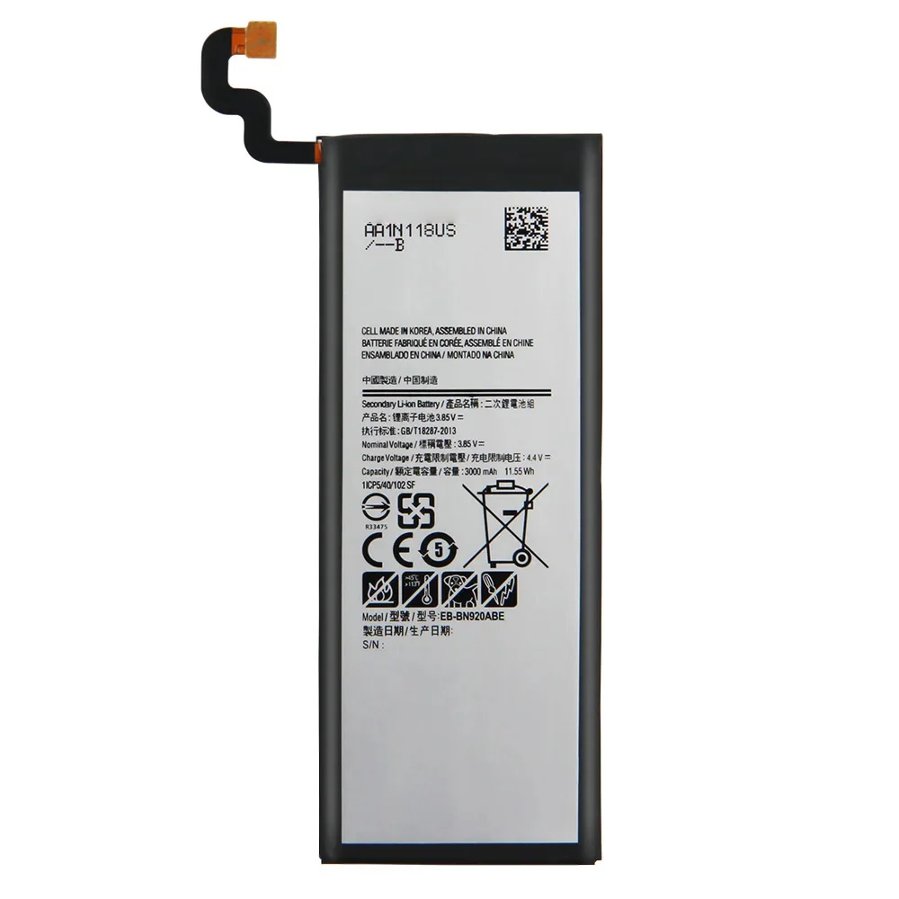 Genuine 3000mAh Battery for Samsung GALAXY Note 5 Note5 N9200 N920t Project Noble N920c EB-BN920ABE SM-N9208 N9208 Batterij