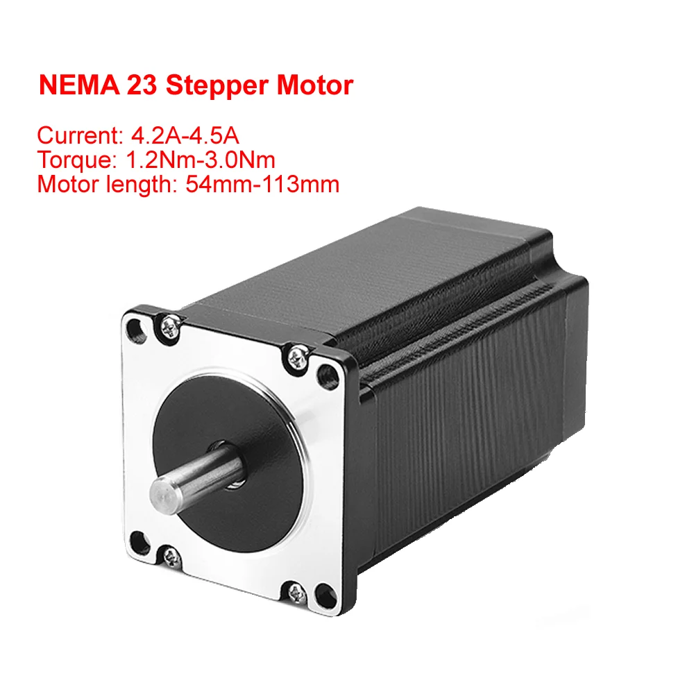 NEMA 23 Stepper Motor 57mm 2 Phase 1.2Nm-3.0Nm 4.2A-4.5 Stepping Motor Length 54mm-113mm 4-lead Cable for 3D Printer CNC Laser