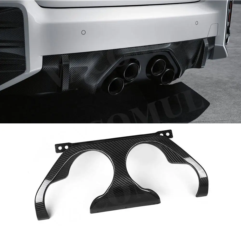 

Dry Carbon Car Rear Lip Spoiler Diffuser Exhaust Baffle Trim for BMW 2 Series M2 G87 2 Door 2023 + FRP Rear Bumper Exhaust Cover