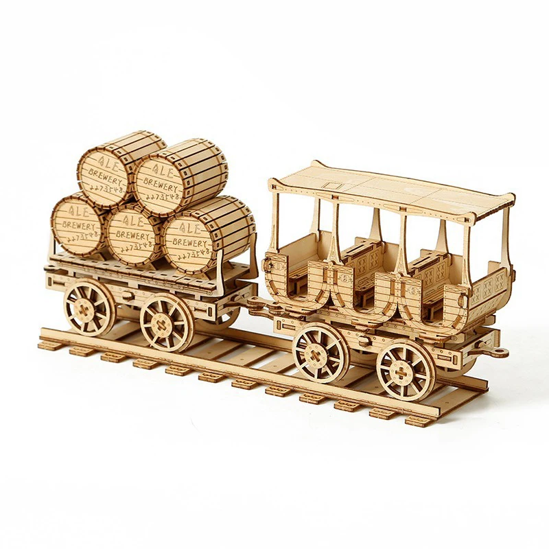 

OUZEY 3D Wooden Wine Truck Model - DIY Vintage Vehicle Assembly Kit, Brain Teaser Puzzle for Adults & Teens Age 14+