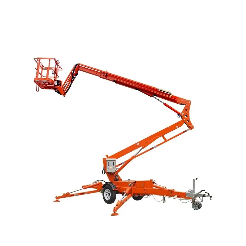 12m Professional Towable Man Lift Diesel Hydraulic Boom Lift Towed Aerial Work Platform