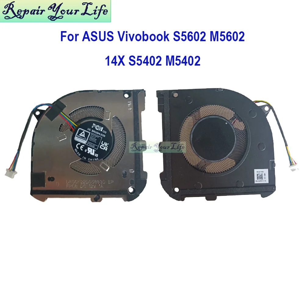 

Laptop CPU Fan For ASUS Vivobook 16X S5602 M5602 14X S5402 M5402 S5602ZA Cooler Processor Radiator 13NB0XA0T01011 13N1-EUP0212