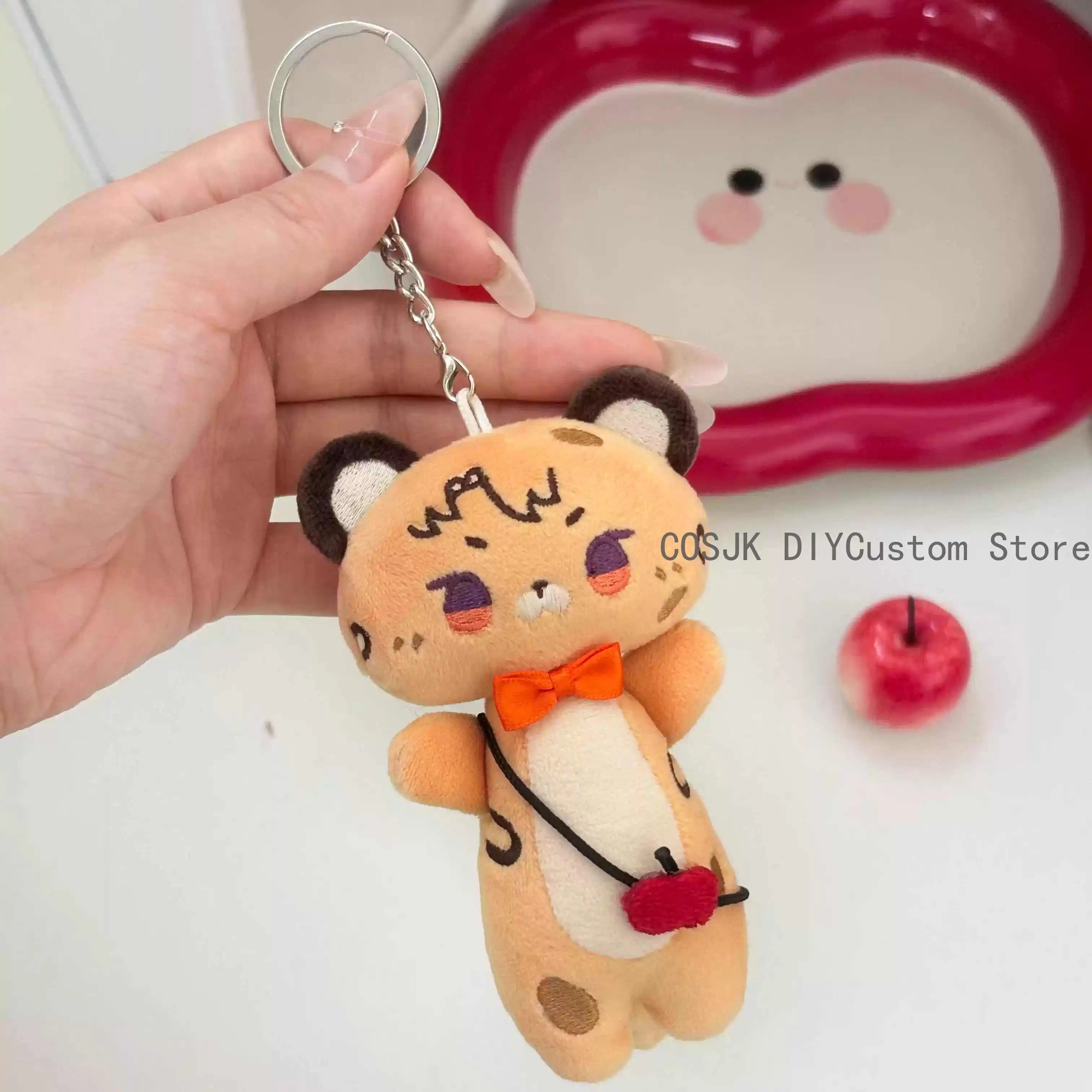 

10CM Game Cute Game Love and Deepspace Caleb Small Mantou Series Leopard Cute Maumet Puppet Pendant Keychain Mascot Xmas Gifts