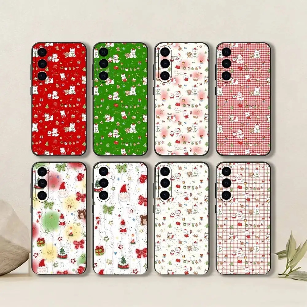 INS cute aesthetic Christmas Day  Phone Case For Samsung Galaxy A73,A72,A71,A70,A53,A52,A51,Others Soft Black Cover