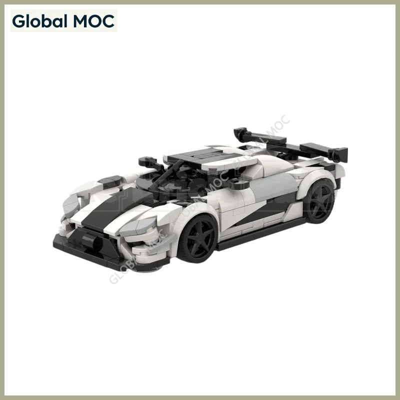 DIY Modern Racing Diorama Blocks Low Profile Aerodynamic Hypercar Brick Set, Streamlined Supercar Assembly Toy