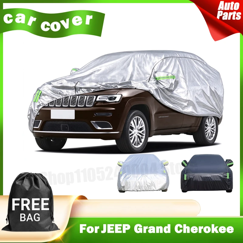 For JEEP Grand Cherokee All Weather Full Car Cover Outdoor Snow Sun UV Dustproof Reflective Strips Wind Straps