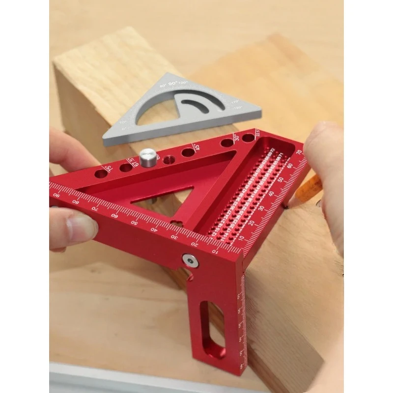 

Woodworking Square Protractor&Wheel Marking GaugeWith Dowel Pins,Aluminum Alloy Miter Triangular Ruler Measuring Diy Hand Tool