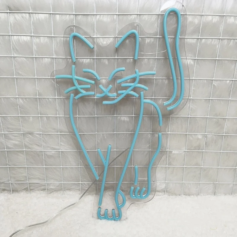 Cat Led Neon Sign, Cat Bedroom Party Decor, Animal Neon Sign, Cute Cat Home Wall Decor, Cat Night Light, Gift for Her\Him