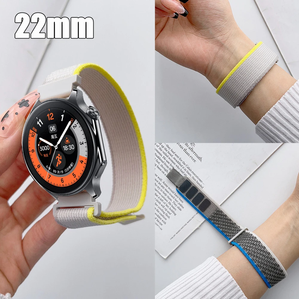 Pulseira de nylon para esportes ao ar livre, pulseira para oppo watch x x2 oppo watch 4 pro trail, para oneplus watch 2 one plus watch 46mm